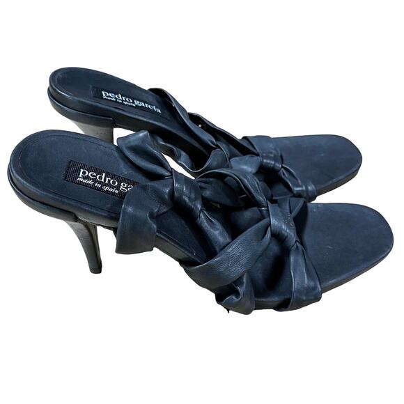 Pedro Garcia NWOB Nadida Slide Sandals Dark Gray Leather Size 39.5 Strappy - Picture 4 of 9